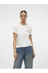VERO MODA VILLA SS O-NECK T-SHIRT SNOW WHITE-GOLD GLITTER 10324551