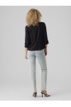 VERO MODA JESMILO 3/4 LOOSE LINEN BLAZER BLACK 10279700