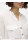 VERO MODA BUMPY S/S SHIRT WVN SNOW WHITE 10310139