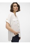 VERO MODA BUMPY S/S SHIRT WVN SNOW WHITE 10310139