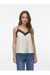 VERO MODA DENISE SINGLET TOP WVN BIRCH-BLACK 10329790