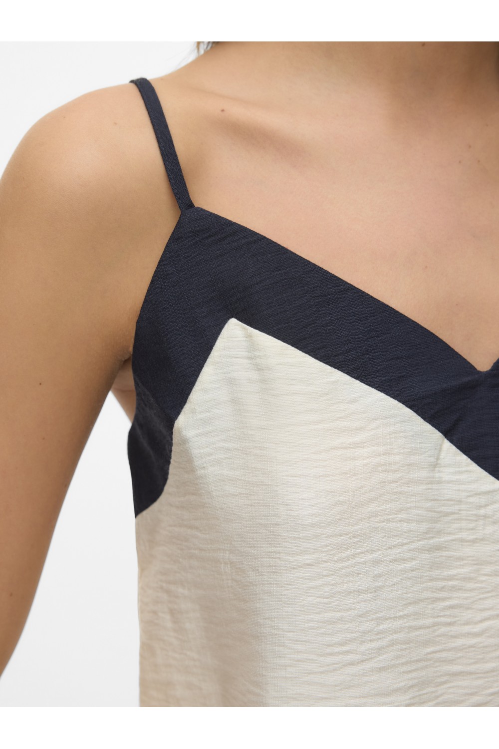 VERO MODA DENISE SINGLET TOP WVN BIRCH-BLACK 10329790