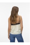 VERO MODA DENISE SINGLET TOP WVN BIRCH-BLACK 10329790