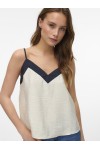 VERO MODA DENISE SINGLET TOP WVN BIRCH-BLACK 10329790
