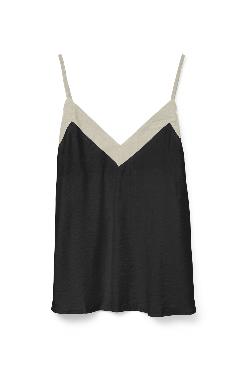 VERO MODA DENISE SINGLET TOP WVN BLACK-BIRCH 10329790