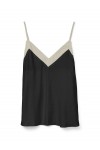 VERO MODA DENISE SINGLET TOP WVN BLACK-BIRCH 10329790