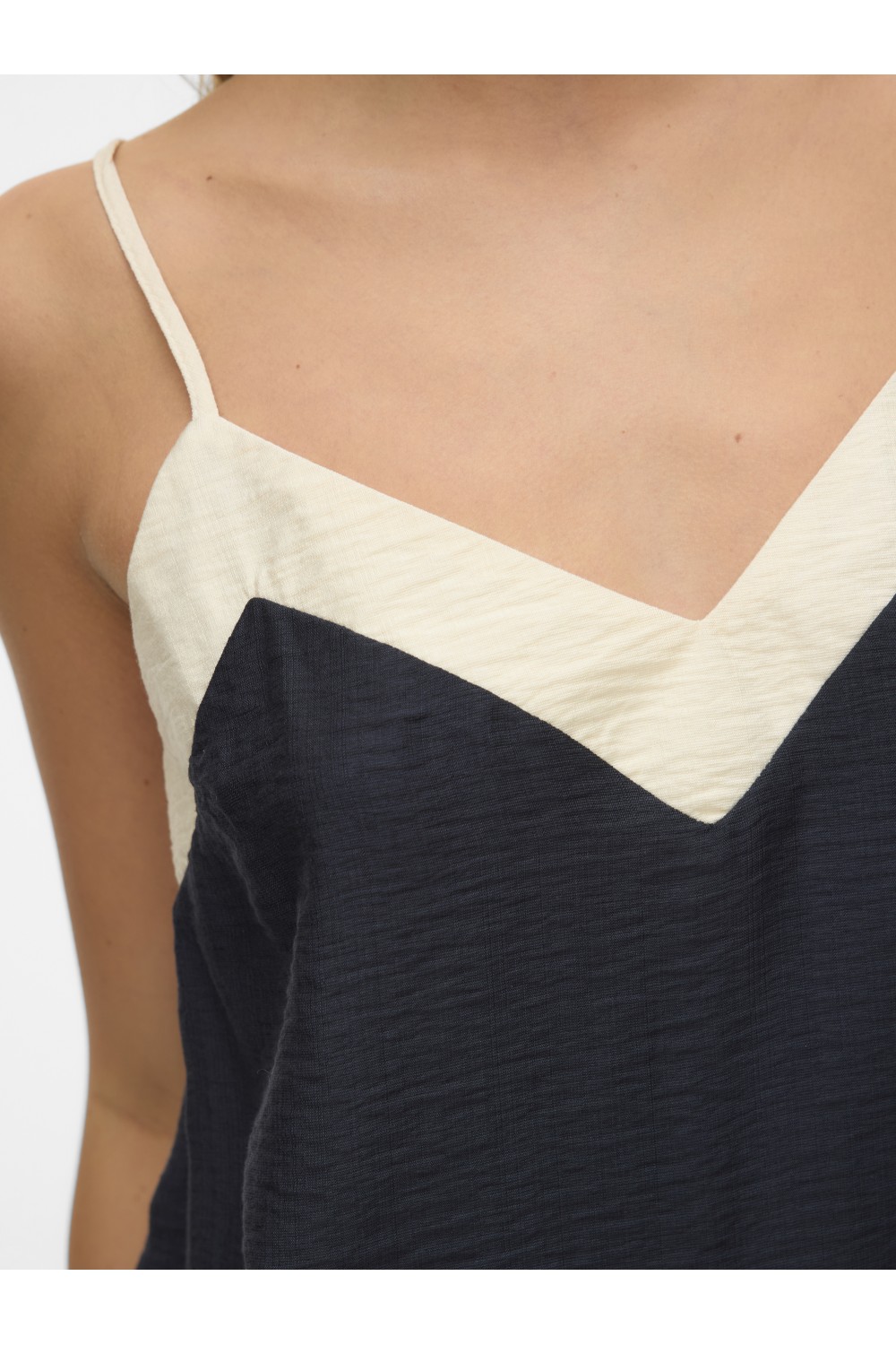 VERO MODA DENISE SINGLET TOP WVN BLACK-BIRCH 10329790