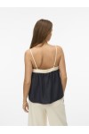 VERO MODA DENISE SINGLET TOP WVN BLACK-BIRCH 10329790