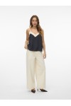 VERO MODA DENISE SINGLET TOP WVN BLACK-BIRCH 10329790