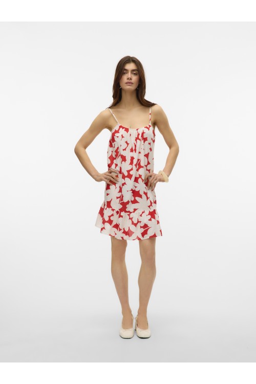 VERO MODA DICTHE SHORT SINGLET DRESS FIERY RED 10323634