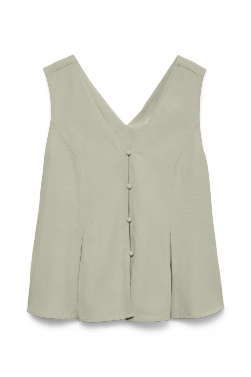 VERO MODA AW ALISA SET V-NECK TOP - PANT PELICAN ECRU 10343575