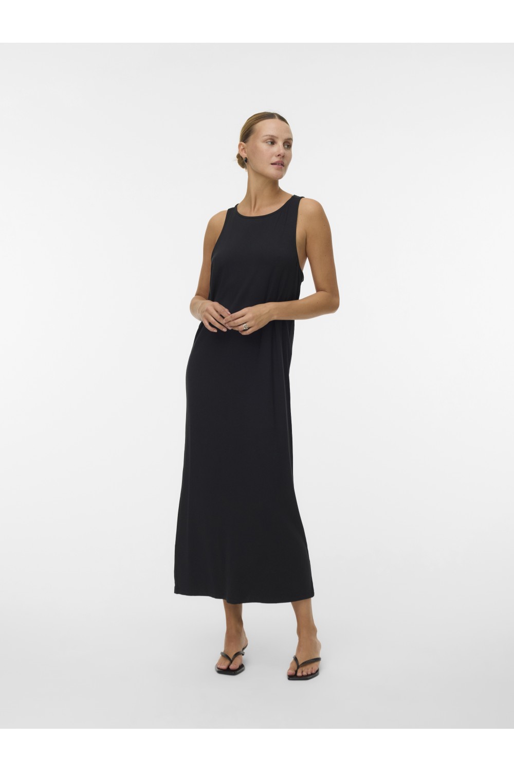 VERO MODA AW BREA HEAVEN SL O-NECK DRESS BLACK 10344259