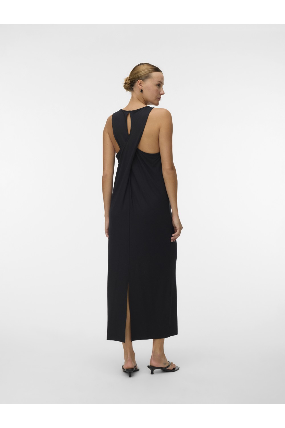 VERO MODA AW BREA HEAVEN SL O-NECK DRESS BLACK 10344259