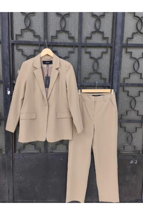 VERO MODA ZELDA SUIT BLAZER AND PANT SILVER MINK-BEIGE 10259211 