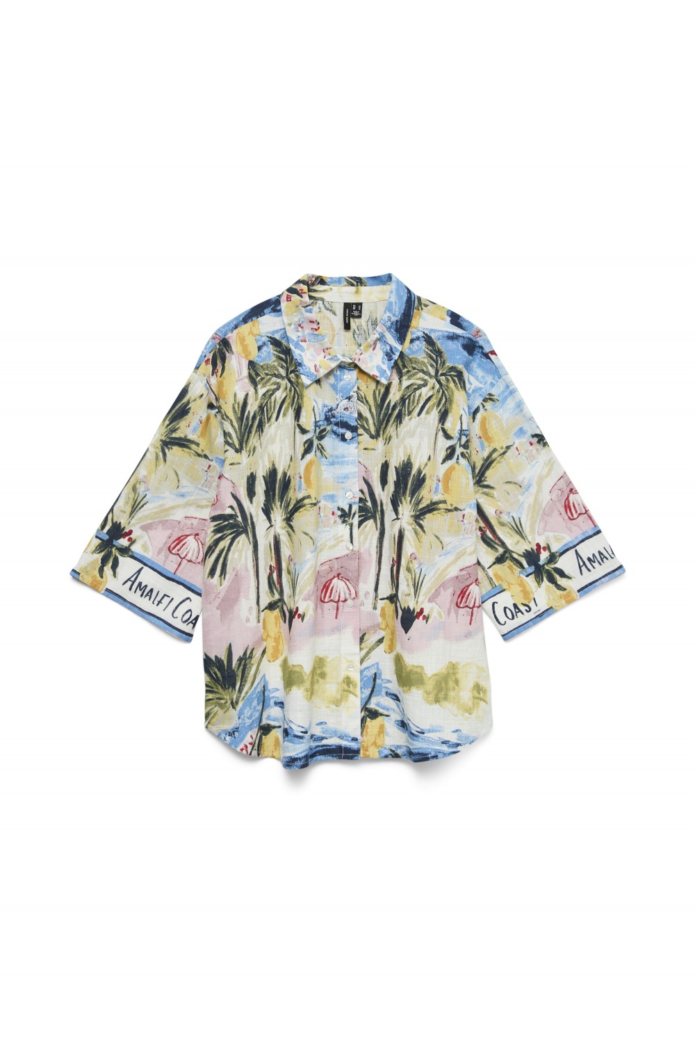 VERO MODA EDITH LINEN SET SHIRT-SHORTS STAR WHITE-AMALFI AOP 10348346