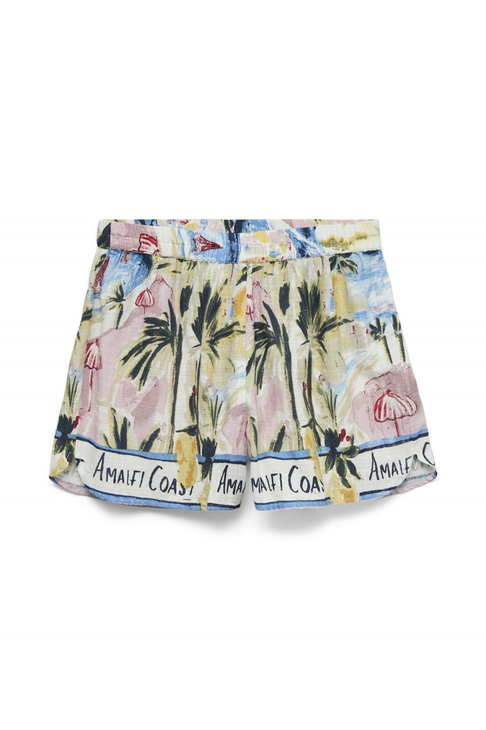 VERO MODA EDITH LINEN SET SHIRT-SHORTS STAR WHITE-AMALFI AOP 10348346