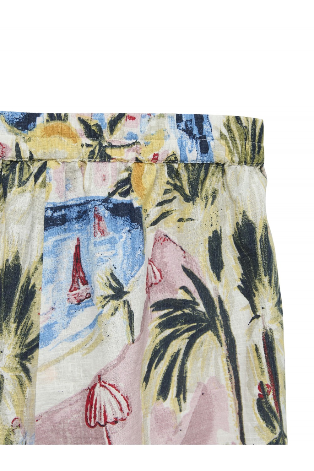VERO MODA EDITH LINEN SET SHIRT-SHORTS STAR WHITE-AMALFI AOP 10348346