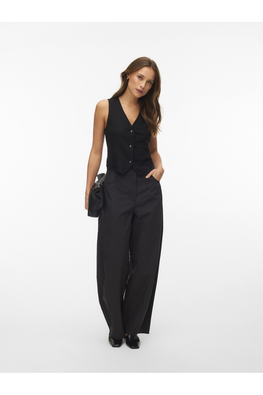 VERO MODA MYMILO S/L WAISTCOAT WVN BLACK 10321606