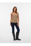 VERO MODA LEXIE SHINE SL U-NECK TOP BTQ SILVER MINK 10340056