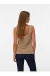 VERO MODA LEXIE SHINE SL U-NECK TOP BTQ SILVER MINK 10340056