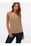 VERO MODA LEXIE SHINE SL U-NECK TOP BTQ SILVER MINK 10340056