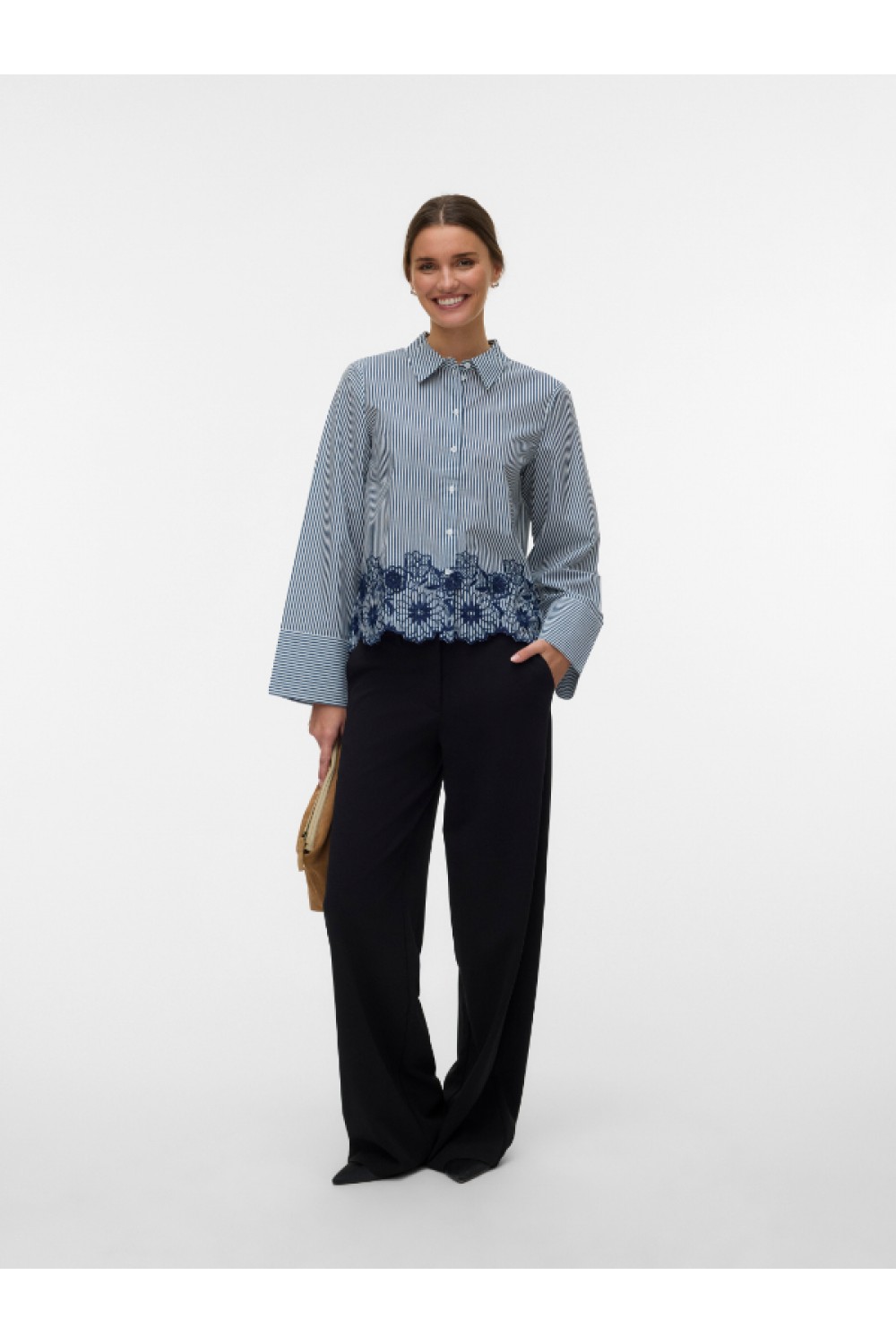 VERO MODA MARY LS SHIRT WVN GA CLOUD DANCER 10340576