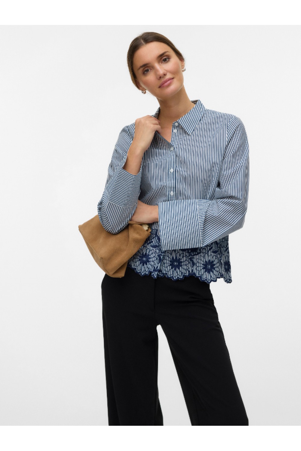 VERO MODA MARY LS SHIRT WVN GA CLOUD DANCER 10340576