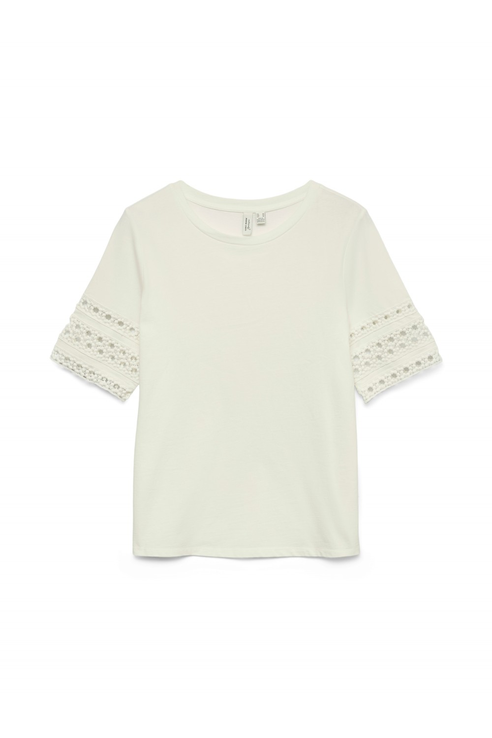 VERO MODA IVACY 2/4 O-NECK TOP SNOW WHITE 10340787