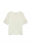 VERO MODA IVACY 2/4 O-NECK TOP SNOW WHITE 10340787