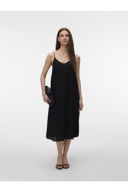VERO MODA JESMILO CALF SINGLET DRESS WVN BLACK 10340519