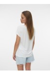 VERO MODA JACKIE S/L V-NECK TOP SNOW WHITE-DETAIL GOLG LUREX 10342229
