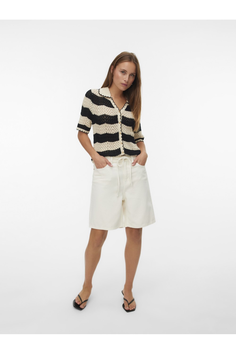 VERO MODA VILLA MR BERMUDA DENIM SHORTS ECRU DENIM 10326196