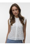 VERO MODA EMILY EMB SL TOP SNOW WHITE 10348164