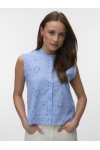 VERO MODA EMILY EMB SL TOP BRUNNERA BLUE 10348164