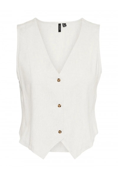 VERO MODA MYMILO S/L WAISTCOAT WVN SNOW WHITE 10321606