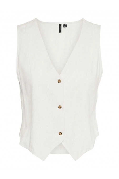 VERO MODA MYMILO S/L WAISTCOAT WVN SNOW WHITE 10321606