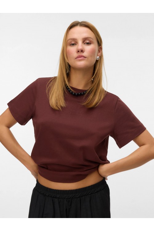 VERO MODA NAIMA SS O-NECK T-SHIRT NOOS BITTER CHOCOLATE 10294544