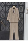 VERO MODA ZELDA SUIT BLAZER AND PANT SILVER MINK-BEIGE 10259211 