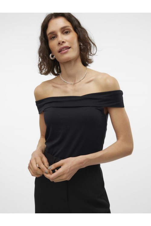 VERO MODA KENZI FIONA OFF SHOULDER TOP VMA BLACK 10307367