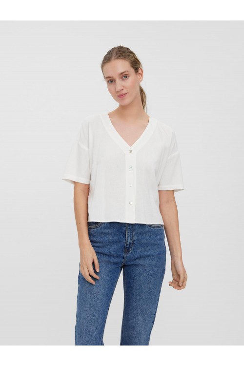 VERO MODA ESMILO 2/4 SHIRT SNOW WHITE 10260303