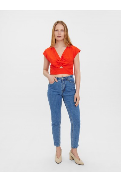 VERO MODA JESMILO CROP TOP SPICY ORANGE 10260305