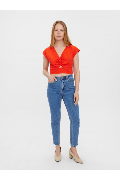 VERO MODA JESMILO CROP TOP SPICY ORANGE 10260305