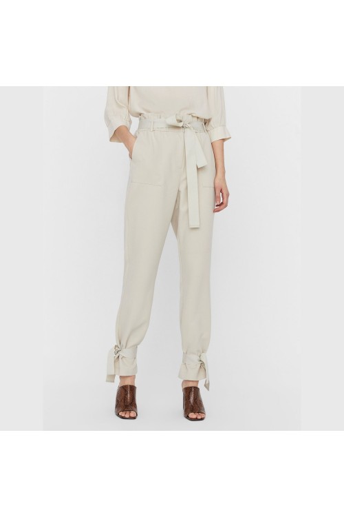 VERO MODA HIGH WAISTED PAPERBAG TROUSERS BROWN/NOMAD 10233452