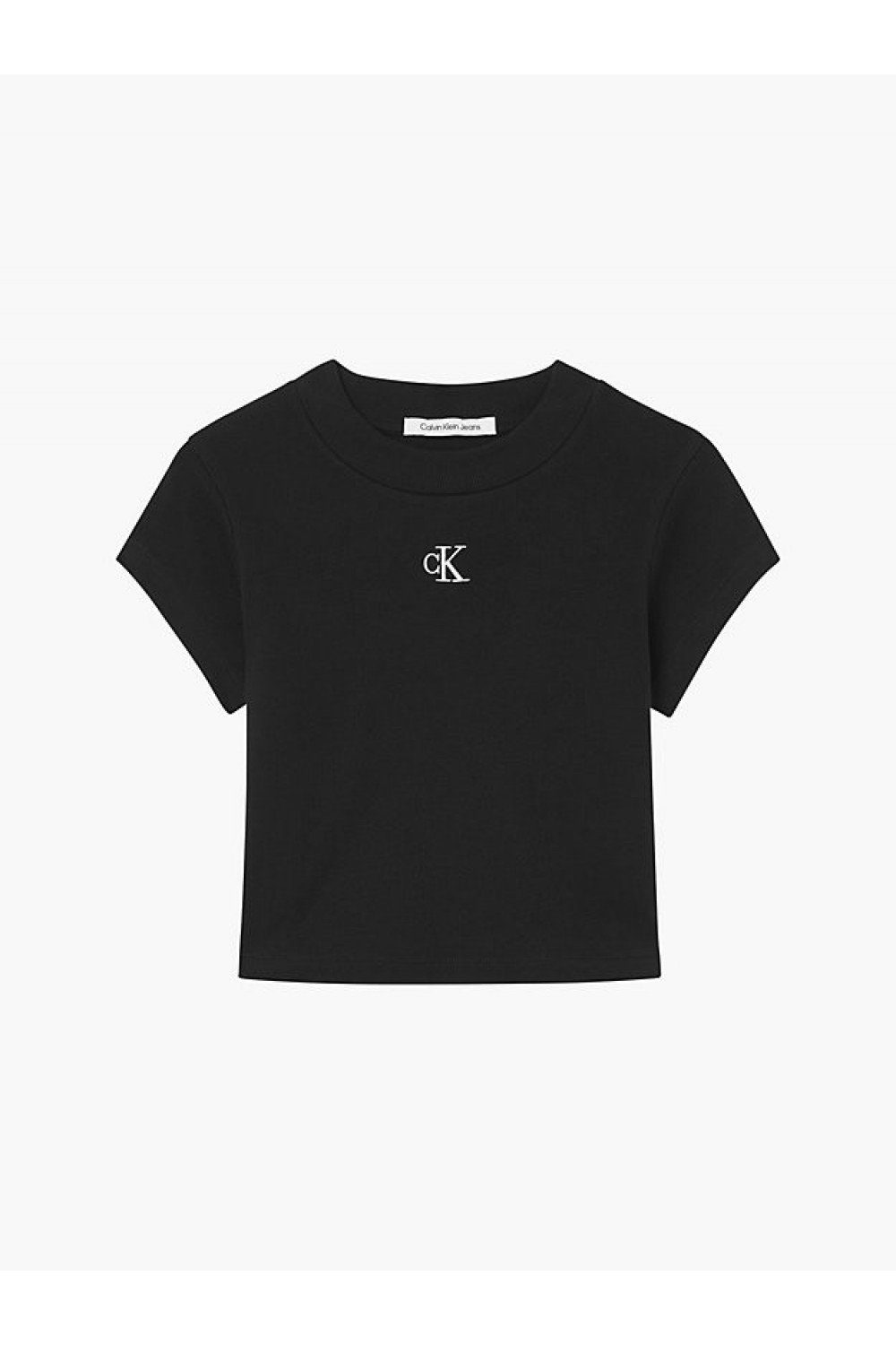 CALVIN KLEIN SLIM CROPPED RIBBED T-SHIRT BLACK J20J218337-BEH
