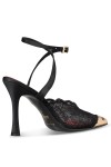 ENVIE SHOES LACE SLINGBACK PUMPS BLACK E02-24731-34