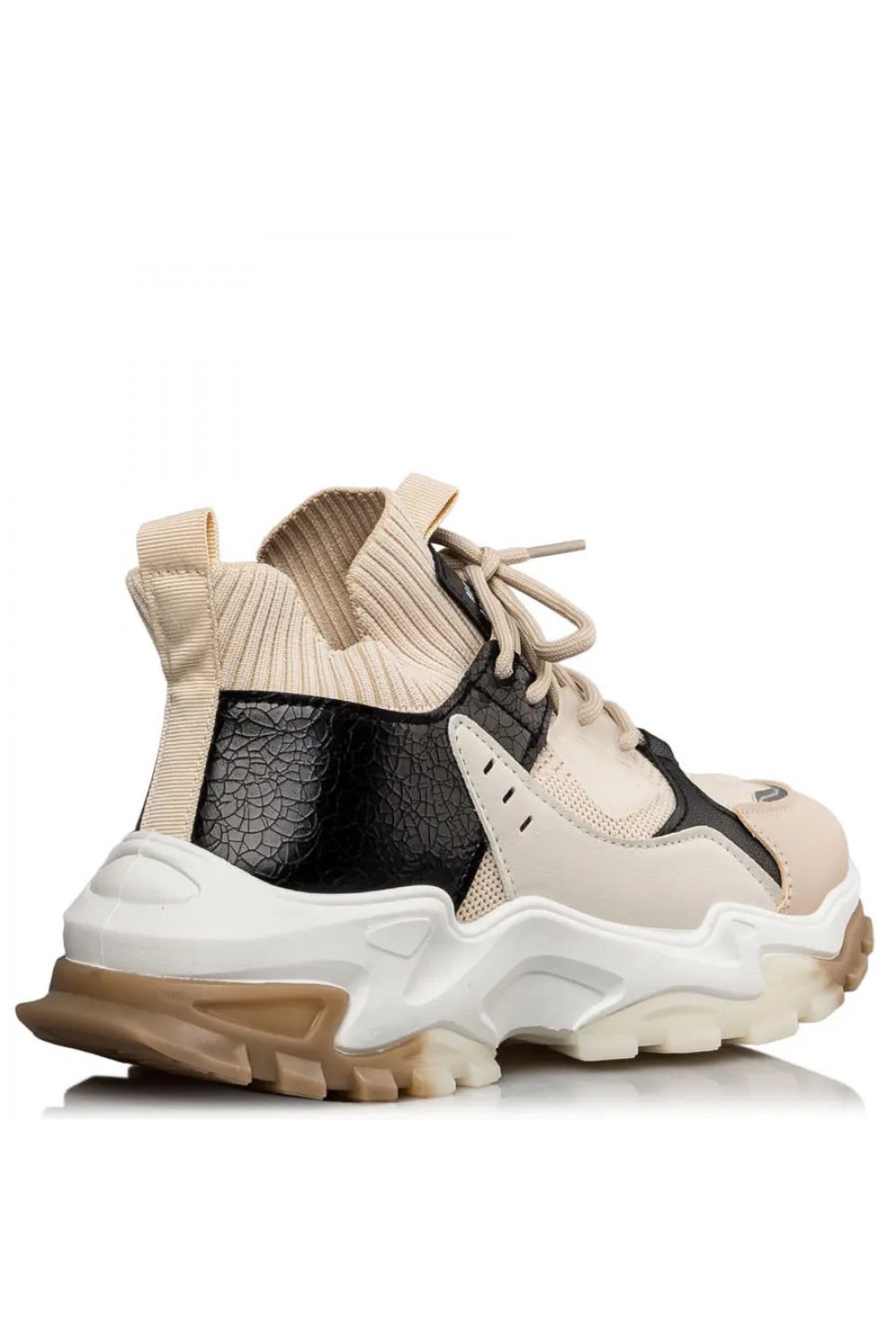 MAIRIBOO FOR ENVIE SHOES I'M IN SOCK SNEAKER BEIGE-BLACK M74-23912