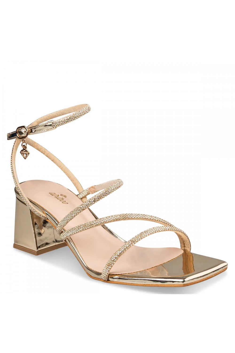MAIRIBOO FOR ENVIE SHOES MINI ELECTRICITY HEELS SANDALS GOLD M03-23966