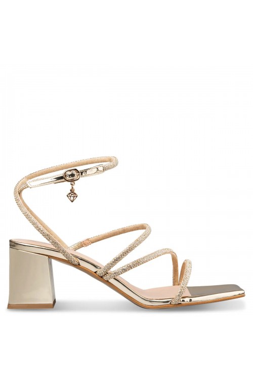MAIRIBOO FOR ENVIE SHOES MINI ELECTRICITY HEELS SANDALS GOLD M03-23966