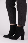 MOODS SUEDE ANKLE BOOTS WITH ZIPPER BLACK