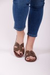 B.L. COLLECTION BROWN BAMBOO SANDALS 7069-1084
